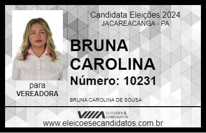 Candidato BRUNA CAROLINA 2024 - JACAREACANGA - Eleições