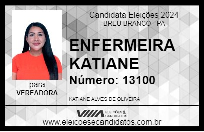 Candidato ENFERMEIRA KATIANE 2024 - BREU BRANCO - Eleições