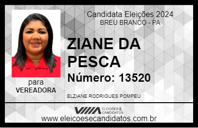 Candidato ZIANE DA PESCA 2024 - BREU BRANCO - Eleições