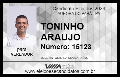 Candidato TONINHO ARAUJO 2024 - AURORA DO PARÁ - Eleições