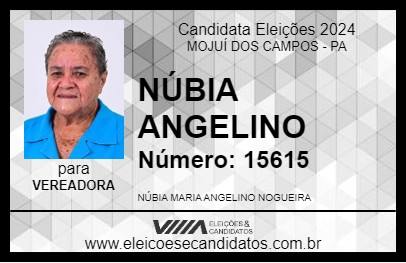 Candidato NÚBIA ANGELINO 2024 - MOJUÍ DOS CAMPOS - Eleições