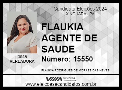 Candidato FLAUKIA AGENTE DE SAUDE 2024 - XINGUARA - Eleições