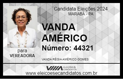 Candidato VANDA AMÉRICO 2024 - MARABÁ - Eleições