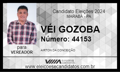 Candidato VÉI GOZOBA 2024 - MARABÁ - Eleições