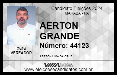 Candidato AERTON GRANDE 2024 - MARABÁ - Eleições