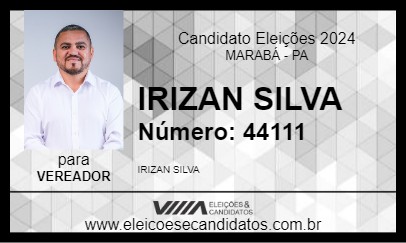 Candidato IRIZAN SILVA 2024 - MARABÁ - Eleições