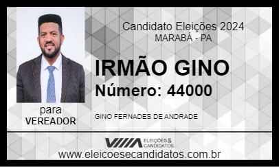 Candidato IRMÃO GINO 2024 - MARABÁ - Eleições