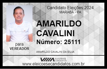 Candidato AMARILDO CAVALINI 2024 - MARABÁ - Eleições