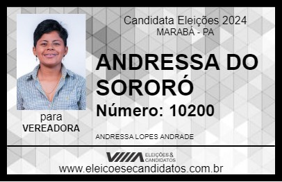 Candidato ANDRESSA DO SORORÓ 2024 - MARABÁ - Eleições