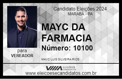 Candidato MAYC DA FARMACIA 2024 - MARABÁ - Eleições