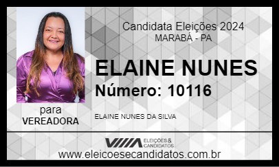 Candidato ELAINE NUNES 2024 - MARABÁ - Eleições