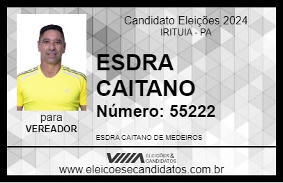 Candidato ESDRA CAITANO 2024 - IRITUIA - Eleições