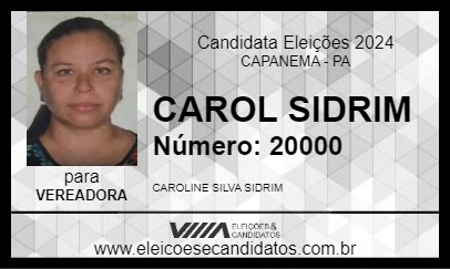 Candidato CAROL SIDRIM 2024 - CAPANEMA - Eleições