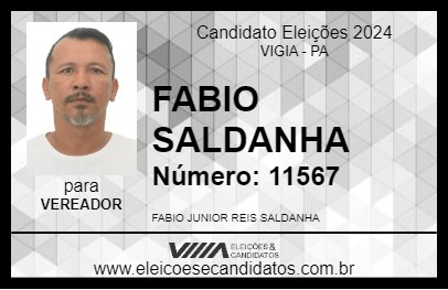 Candidato FABIO SALDANHA 2024 - VIGIA - Eleições