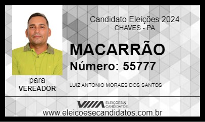 Candidato MACARRÃO 2024 - CHAVES - Eleições