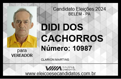 Candidato DIDI DOS CACHORROS 2024 - BELÉM - Eleições