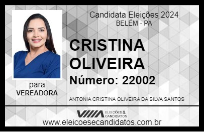 Candidato CRISTINA OLIVEIRA 2024 - BELÉM - Eleições