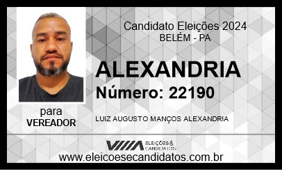 Candidato ALEXANDRIA 2024 - BELÉM - Eleições