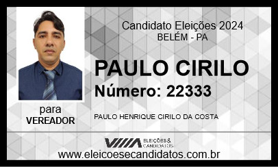 Candidato PAULO CIRILO 2024 - BELÉM - Eleições