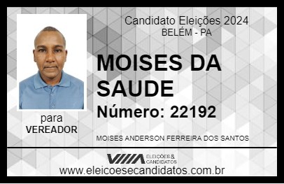 Candidato MOISES DA SAUDE 2024 - BELÉM - Eleições