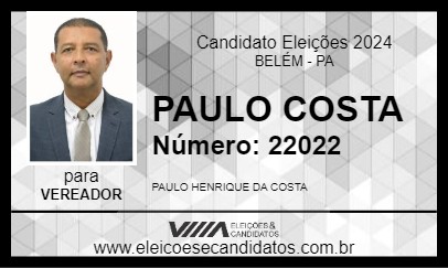 Candidato PAULO COSTA 2024 - BELÉM - Eleições