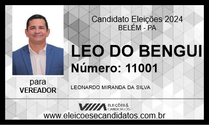 Candidato LEO DO BENGUI 2024 - BELÉM - Eleições