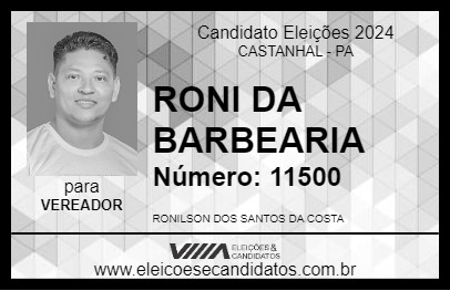 Candidato RONI DA BARBEARIA 2024 - CASTANHAL - Eleições