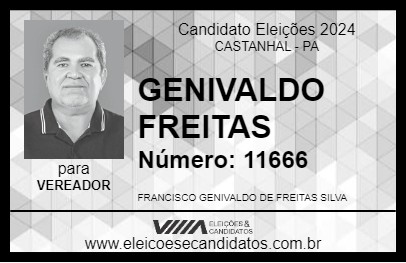 Candidato GENIVALDO FREITAS 2024 - CASTANHAL - Eleições