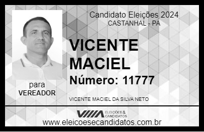 Candidato VICENTE MACIEL 2024 - CASTANHAL - Eleições