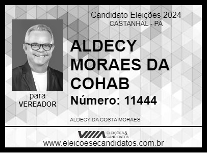 Candidato ALDECY MORAES DA COHAB 2024 - CASTANHAL - Eleições