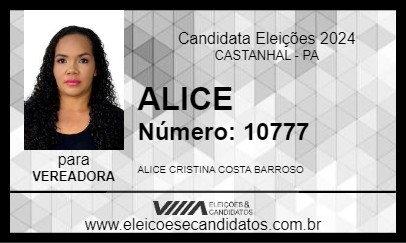 Candidato ALICE 2024 - CASTANHAL - Eleições