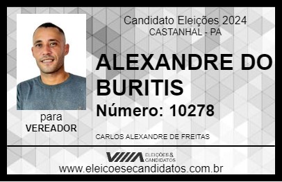 Candidato ALEXANDRE DO BURITIS 2024 - CASTANHAL - Eleições