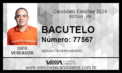 Candidato BACUTELO 2024 - IRITUIA - Eleições