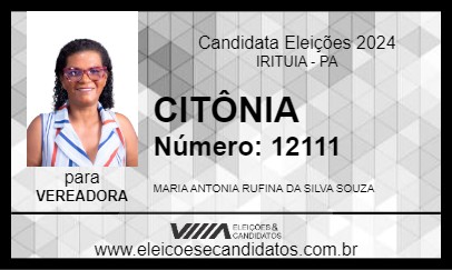 Candidato CITÔNIA 2024 - IRITUIA - Eleições