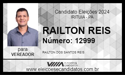 Candidato RAILTON REIS 2024 - IRITUIA - Eleições