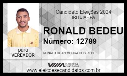 Candidato RONALD BEDEU 2024 - IRITUIA - Eleições