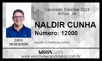 Candidato NALDIR CUNHA 2024 - IRITUIA - Eleições