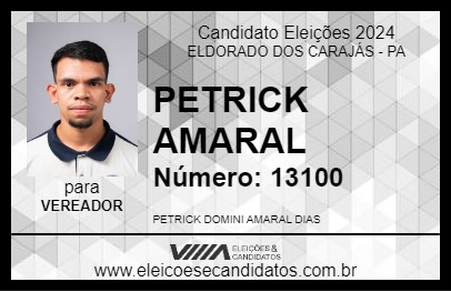 Candidato PETRICK AMARAL 2024 - ELDORADO DOS CARAJÁS - Eleições