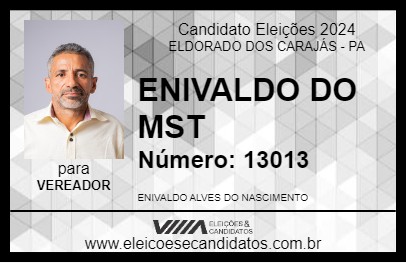 Candidato ENIVALDO DO MST 2024 - ELDORADO DOS CARAJÁS - Eleições