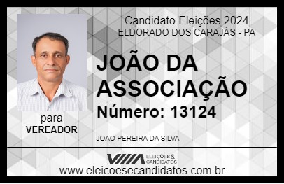 Candidato JOÃO DA ASSOCIAÇÃO 2024 - ELDORADO DOS CARAJÁS - Eleições