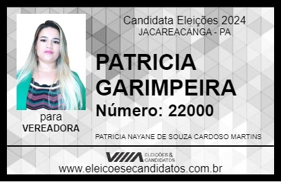 Candidato PATRICIA GARIMPEIRA 2024 - JACAREACANGA - Eleições