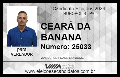 Candidato CEARÁ DA BANANA 2024 - RURÓPOLIS - Eleições