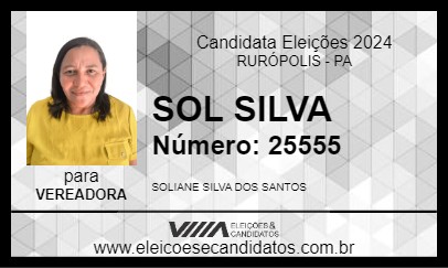 Candidato SOL SILVA 2024 - RURÓPOLIS - Eleições