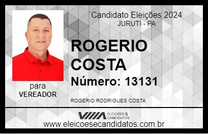 Candidato ROGERIO COSTA 2024 - JURUTI - Eleições