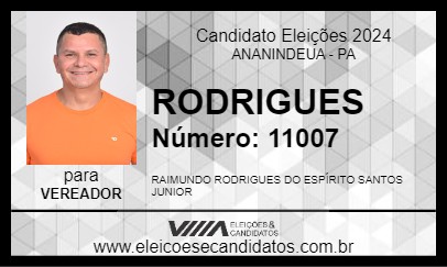 Candidato RODRIGUES 2024 - ANANINDEUA - Eleições