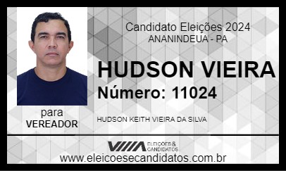 Candidato HUDSON VIEIRA 2024 - ANANINDEUA - Eleições