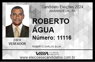 Candidato ROBERTO ÁGUA 2024 - ANANINDEUA - Eleições