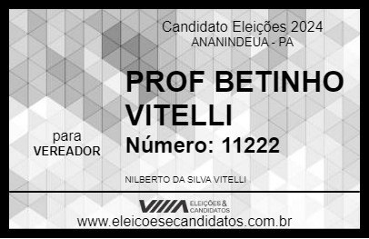 Candidato PROF BETINHO VITELLI 2024 - ANANINDEUA - Eleições