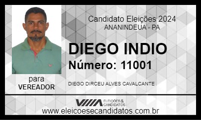 Candidato DIEGO INDIO 2024 - ANANINDEUA - Eleições