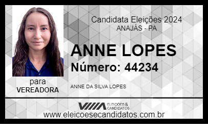 Candidato ANNE LOPES 2024 - ANAJÁS - Eleições